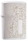 Zippo 49208 Crackle Pattern Design Brushed Chrome - туристическое снаряжение в Минске