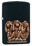 Zippo Three Monkeys Black Matte - туристическое снаряжение в Минске