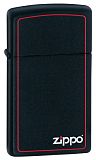 Zippo Slim Black Matte with Red Border - туристическое снаряжение в Минске