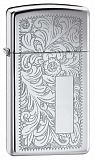 Zippo Slim Venetian High Polish Chrome - туристическое снаряжение в Минске